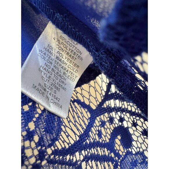 Ya Los Angeles Small women’s open duster cobalt royal blue boho fringe tassel 3/ - Picture 6 of 6